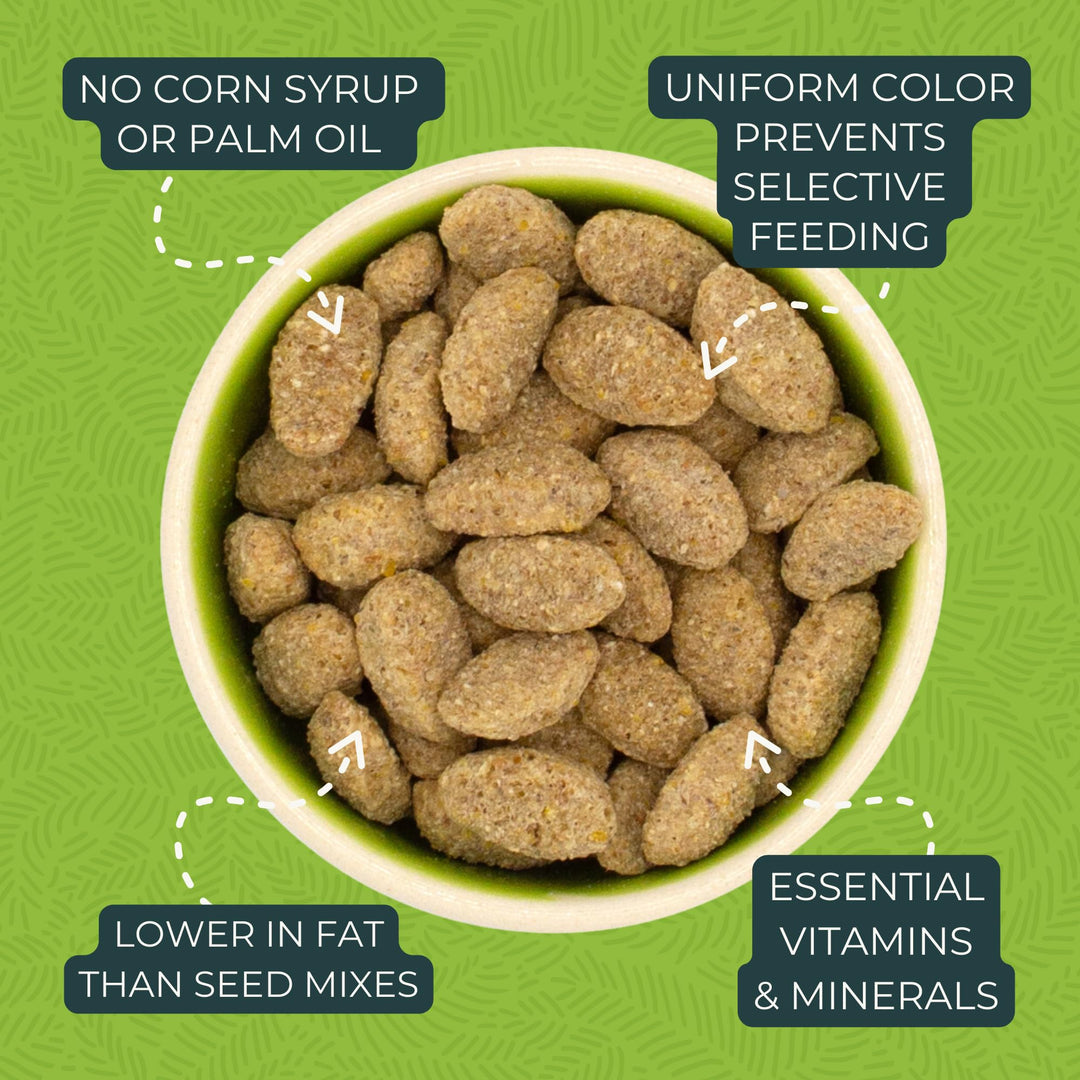 Natural Bird Pellets, Daily Bird Food for Parrot, Conure, Caique, African Grey, Eclectus, Small Cockatoo, Core Nutrition for Medium Large Birds, Added Vitamins, Parrot Food (M/L, 3 lb)