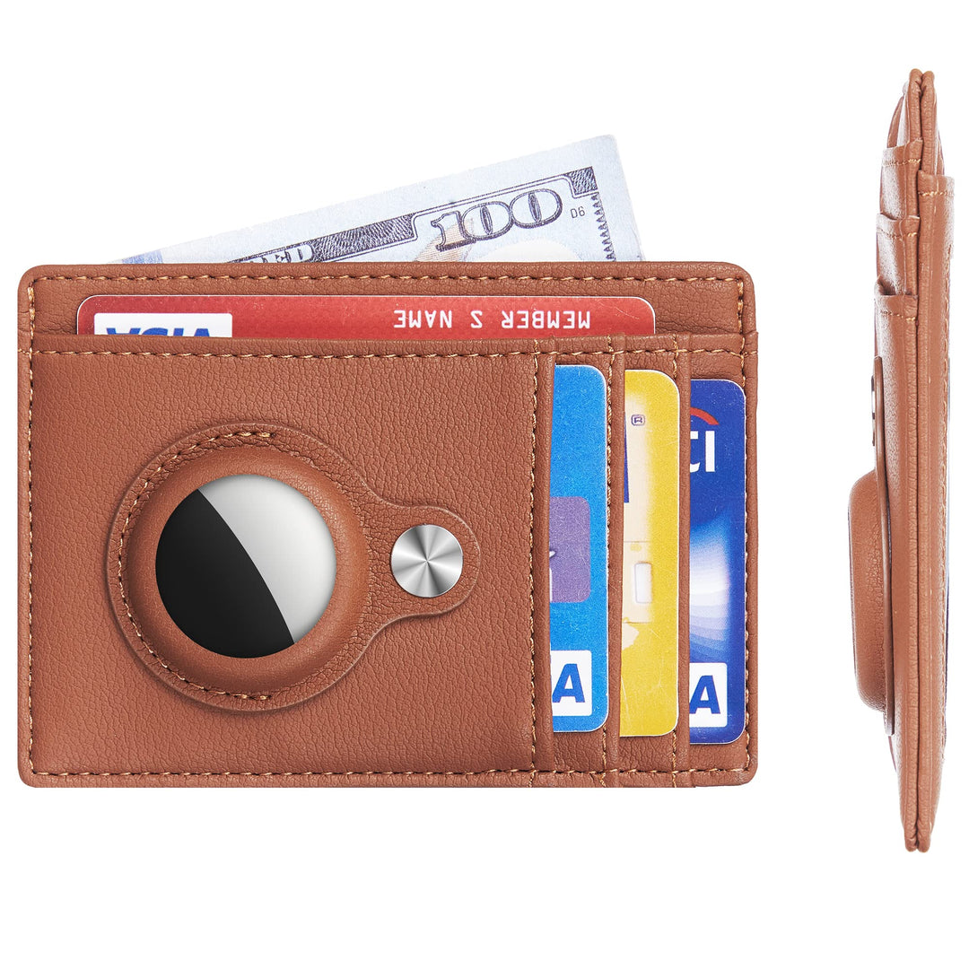 Slim Minimalist Front Pocket Air Tag Wallet, Mens Wallet with Airtag Holder