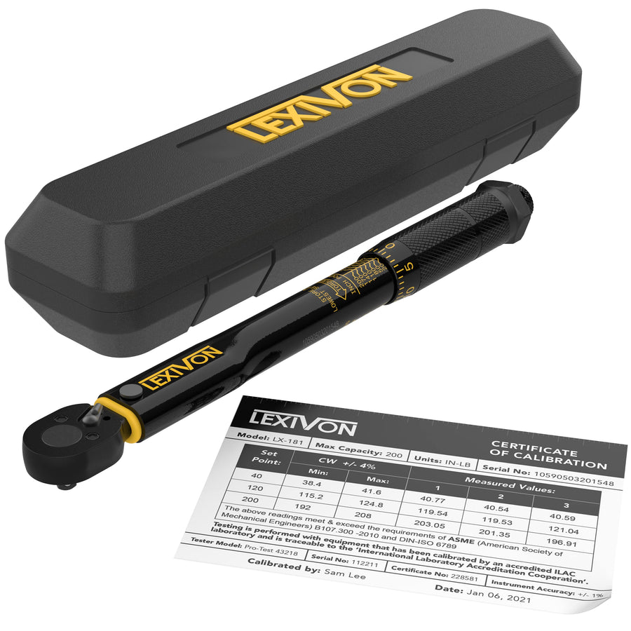 Inch Pound Torque Wrench 1/4-Inch Drive | 20~200 in-lb/2.26~22.6 Nm (LX-181)