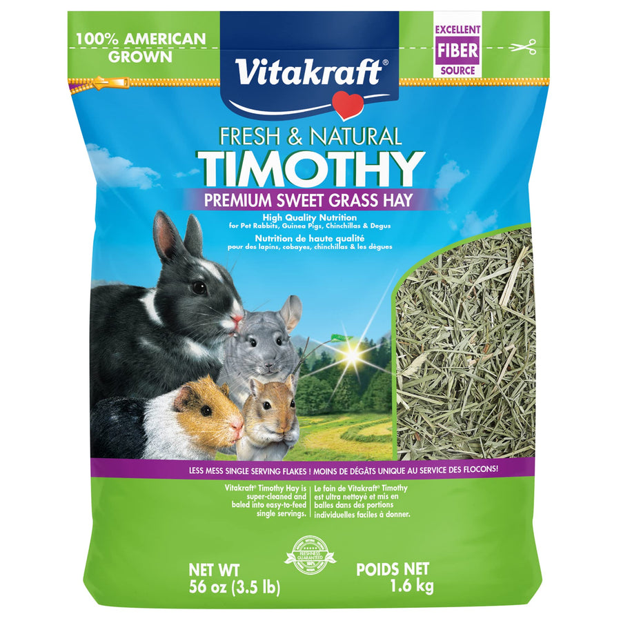 Small Animal Timothy Hay for Guinea Pigs, Rabbits, and Chinchillas - 3.5 lbs