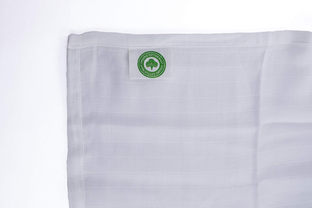 Organic Cotton White Swaddle Blanket for Newborn - White Muslin Swaddle Blanket - Newborn Baby Gauze Swaddling Blanket - 100% Certified Organic Cotton - 47”x47” (1 Swaddle)