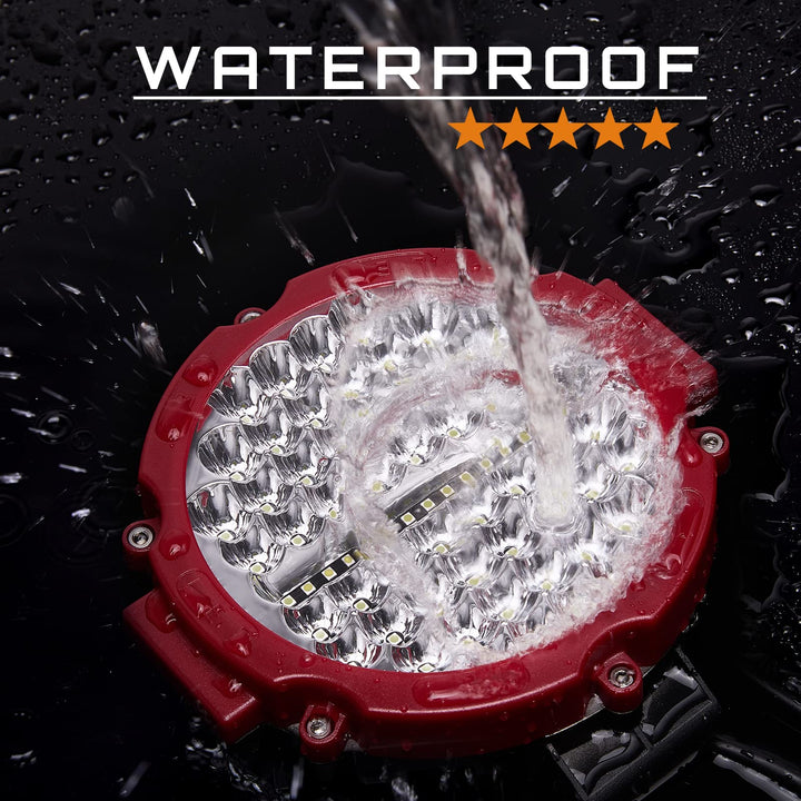 Round LED Light Pods Offroad 7 Inch, 120W 10000lm LED Off Road Driving Auxiliary Fog Lights 12V 24V for Trucks ATV SXS RZR UTV Golf Cart 4x4 Car Offroad Lighting Waterproof (2 Pack)