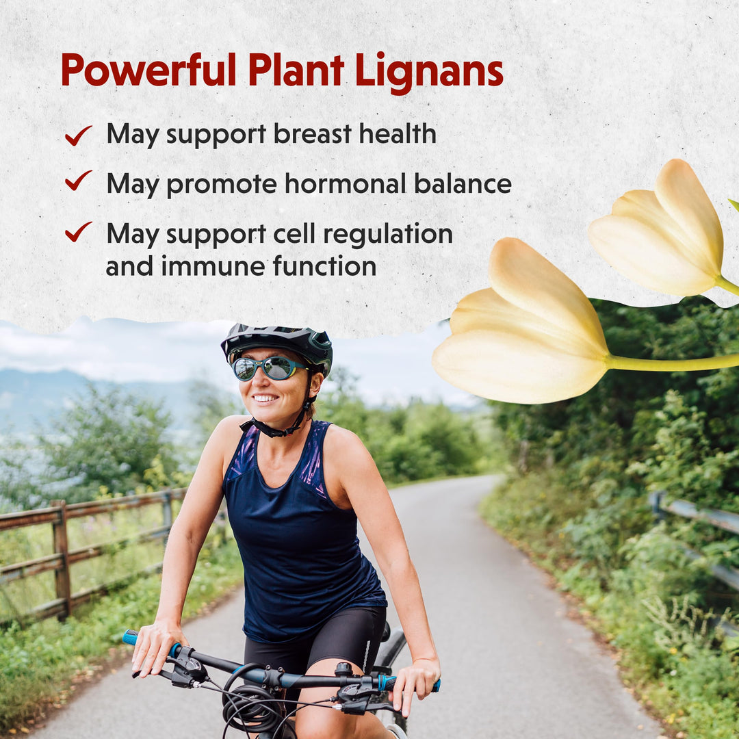Brevail Plant Lignan Extract Capsules, Proactive Breast Health Supplement with 50 mg SDG Lignans from Flax Seed Hulls for Healthy Estrogen Balance and PMS Mood Support Pills, 30 Count