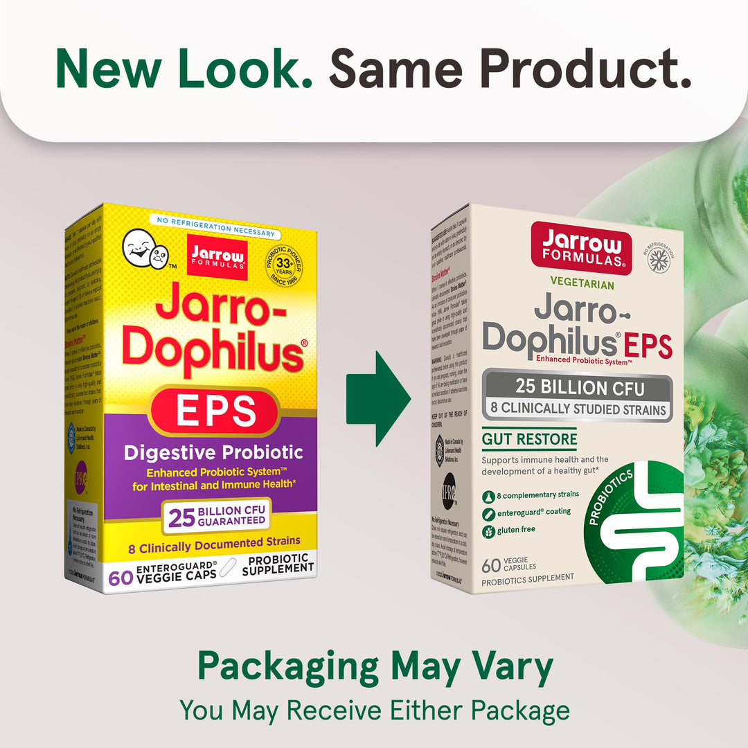 Probiotics for Women and Men Digestive Health - Probiotic Nutritional Supplements, Gut Health, 25 Billion CFU, Jarro-Dophilus, 60 Capsules, 60 Day Supply