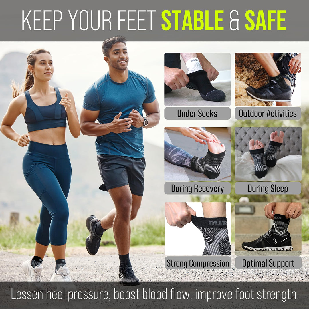 Compression Socks for Plantar Fasciitis, Achilles Tendonitis Relief. Ankle Compression Sleeve for Heel Spurs, Foot Swelling, Fatigue & Sprain. Arch Support Brace for Sports, Gym Orange S-M