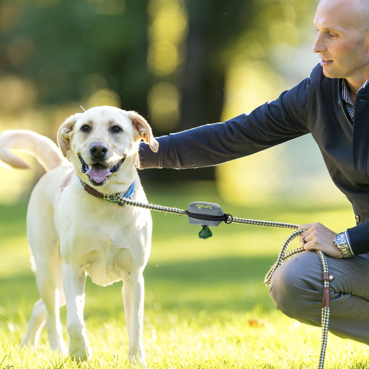 Dog Poop Bag Holder for Leash, Lightweight Dispenser for Pet Waste Bags, Easy Cleanup Accessory for All Leashes, Includes Bags