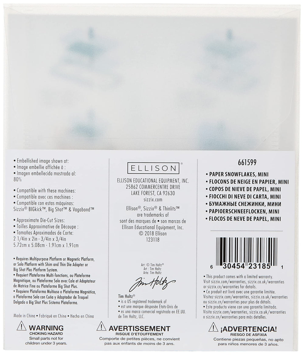 Thinlits Die Set 661599, Paper Snowflakes, Mini by Tim Holtz, 14 Pack, One Size, Multi Color