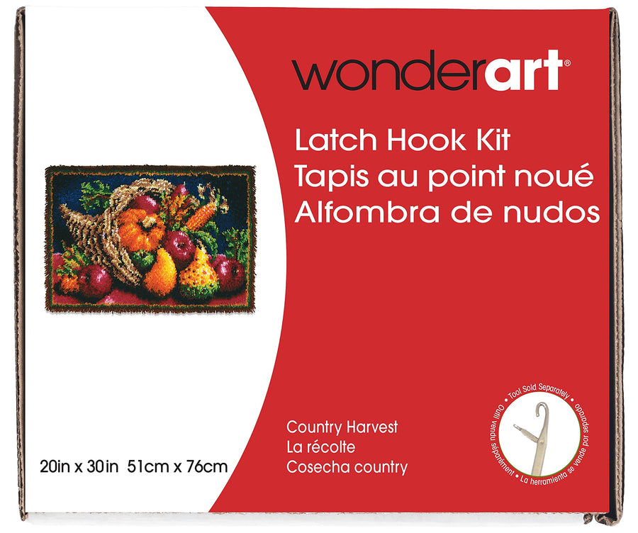 Wonderart Classics Country Harvest Latch Hook Kit, 20 X 30