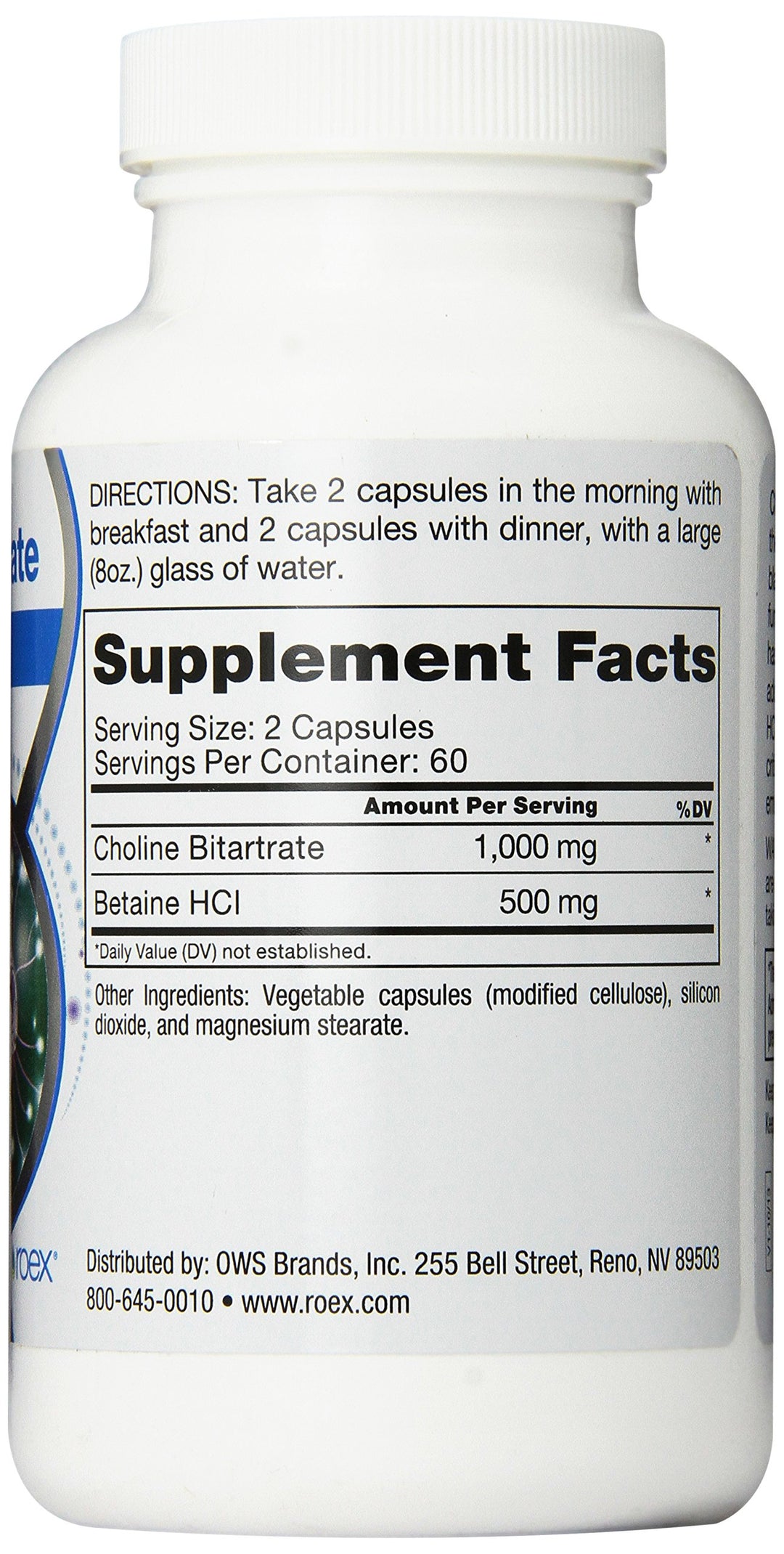 Vitamins | Choline Bitartrate | Improved Brain Activity | Cellular Function | Nutritional-Supplement | 120 Count