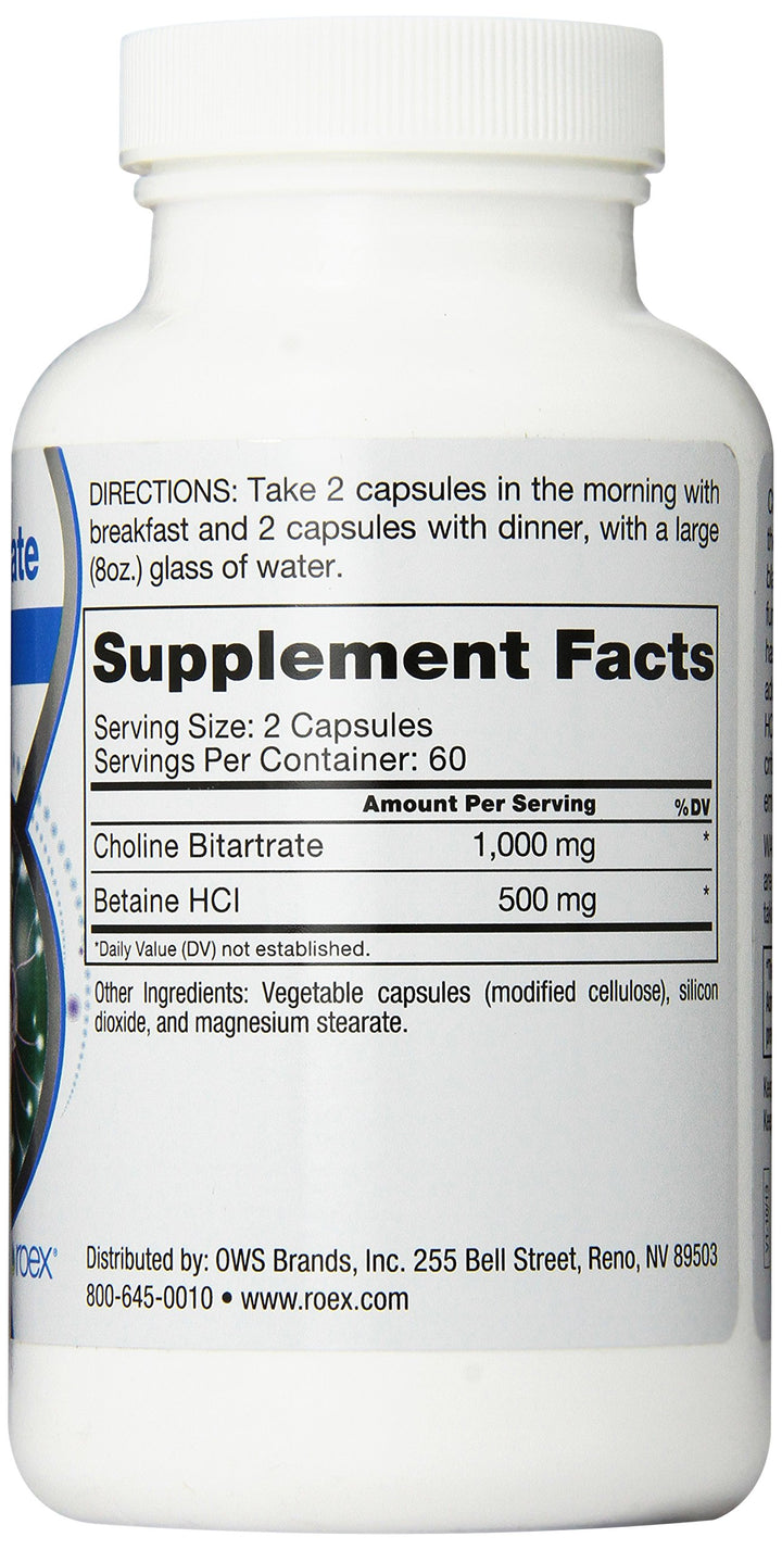 Vitamins | Choline Bitartrate | Improved Brain Activity | Cellular Function | Nutritional-Supplement | 120 Count