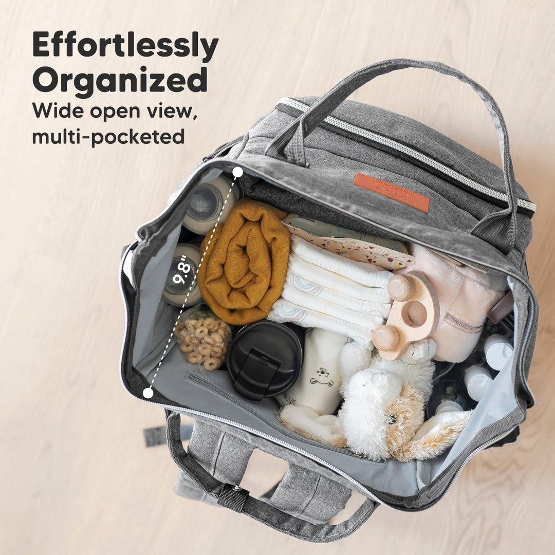 Baby Diaper Bag Backpack - Baby Bag for Boys, Girls, Waterproof Multi Function Baby Backpack, Large Diaper Bags for Baby Girl, Baby Boy, Travel Diaper Bag with Changing Pad (Classic Gray)