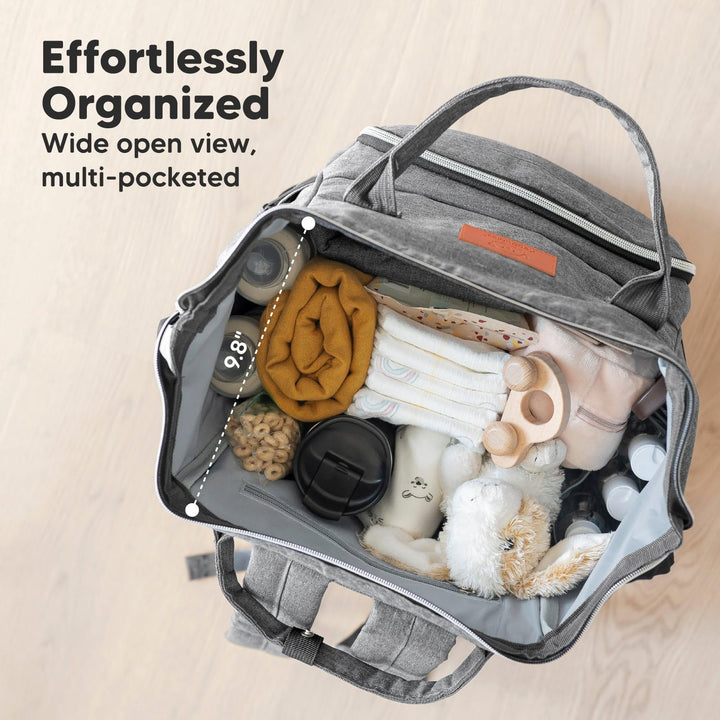 Baby Diaper Bag Backpack - Baby Bag for Boys, Girls, Waterproof Multi Function Baby Backpack, Large Diaper Bags for Baby Girl, Baby Boy, Travel Diaper Bag with Changing Pad (Classic Gray)
