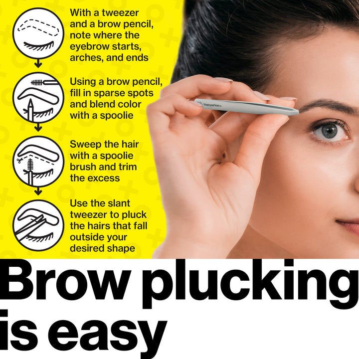 Pluckit - Professional Tweezers Set - Slant + Pointed Precision Tips