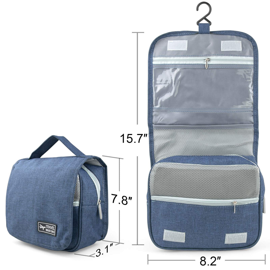 Travel Toiletry Bag,Portable Hanging Wash Bag,Makeup Bathroom Organizer (Navy Blue)