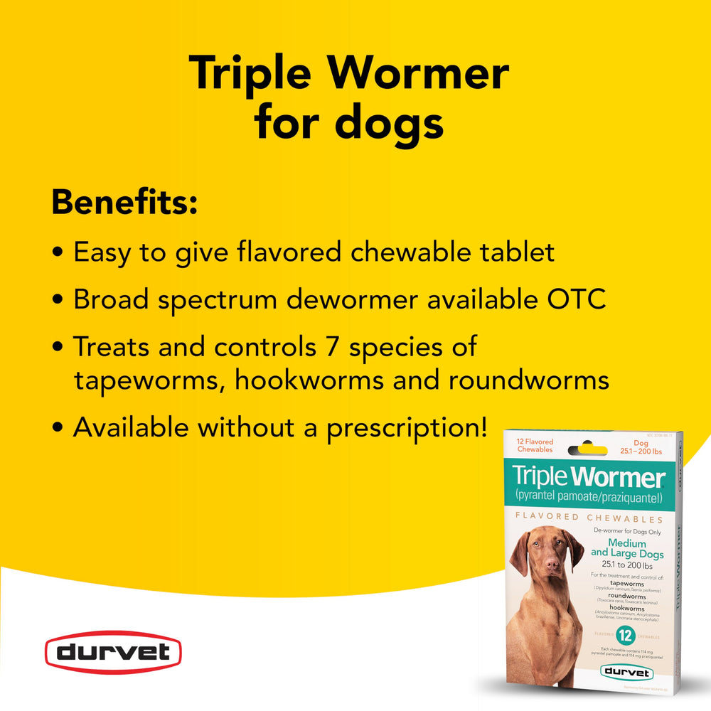 Triple Wormer for Medium and Large Dogs