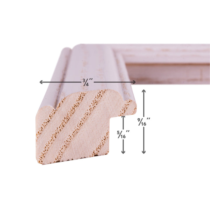 Wiltshire 236, Simple White Hardwood Picture Frame with Single White Mat - Displays a 16 x 20 Inch Print with the Mat or 20 x 24 Inch without the Mat