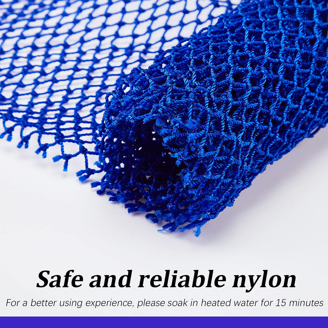 2 Pieces African Net Sponge African Body Exfoliating Net African Net Bath Exfoliating Shower Body Scrubber Back Scrubber Skin Smoother for Daily Use or Stocking Stuffer (Blue)