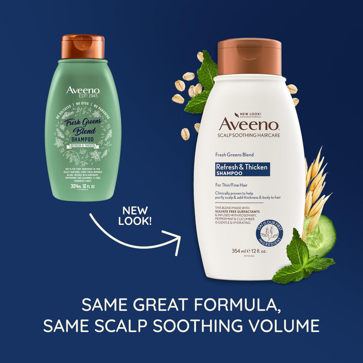 Nature's Baby Organics Scalp Soothing Fresh Greens Blend Shampoo For Volume, Thickness And Refresh, Sulfate Free Shampoo, No Dyes Or Parabens, 12 Fl. Oz, 354Ml