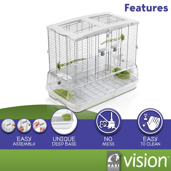 Vision M01 Wire Bird Cage, Bird Home for Parakeets, Finches and Canaries, Medium