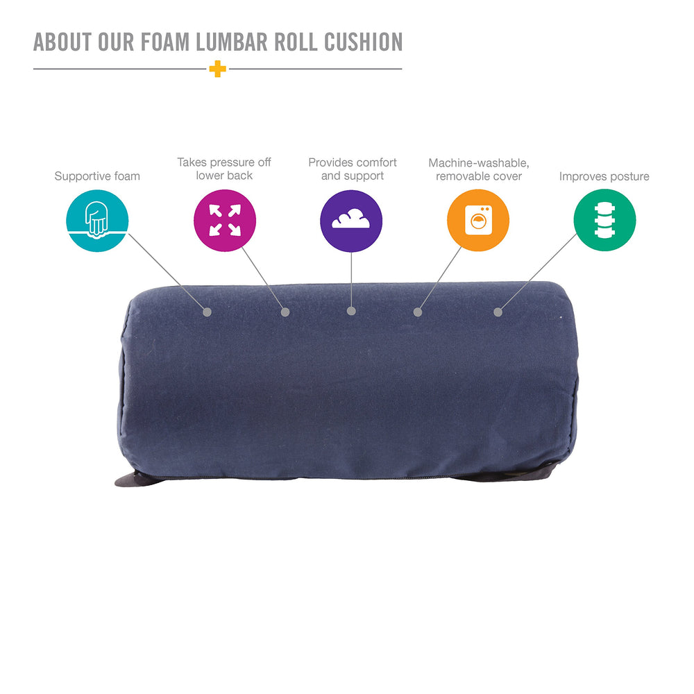 Duro-Med Lumbar Back Support Roll, Navy