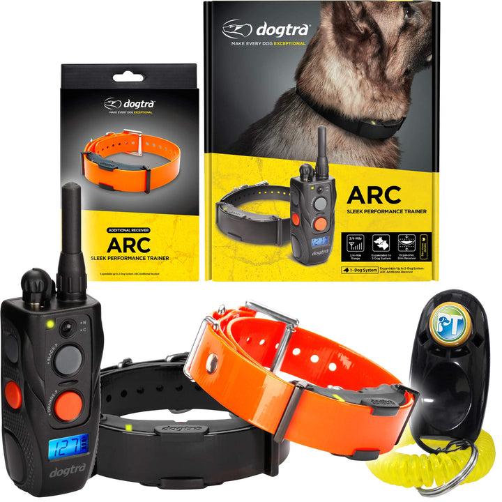 ARC 2-Dogs Remote Training Collar - 3/4 Mile Range, Waterproof, Rechargeable, Static Stimulation, Vibration, Audible Tone, Small, Medium, Large Dog Training E-Collar