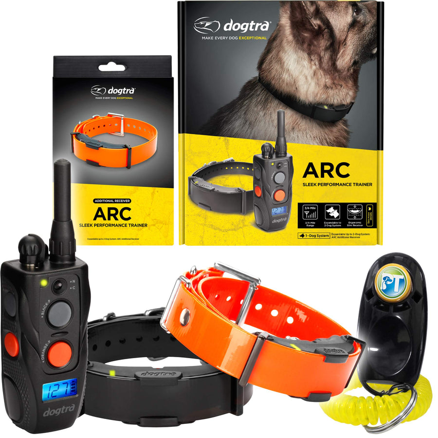 ARC 2-Dogs Remote Training Collar - 3/4 Mile Range, Waterproof, Rechargeable, Static Stimulation, Vibration, Audible Tone, Small, Medium, Large Dog Training E-Collar