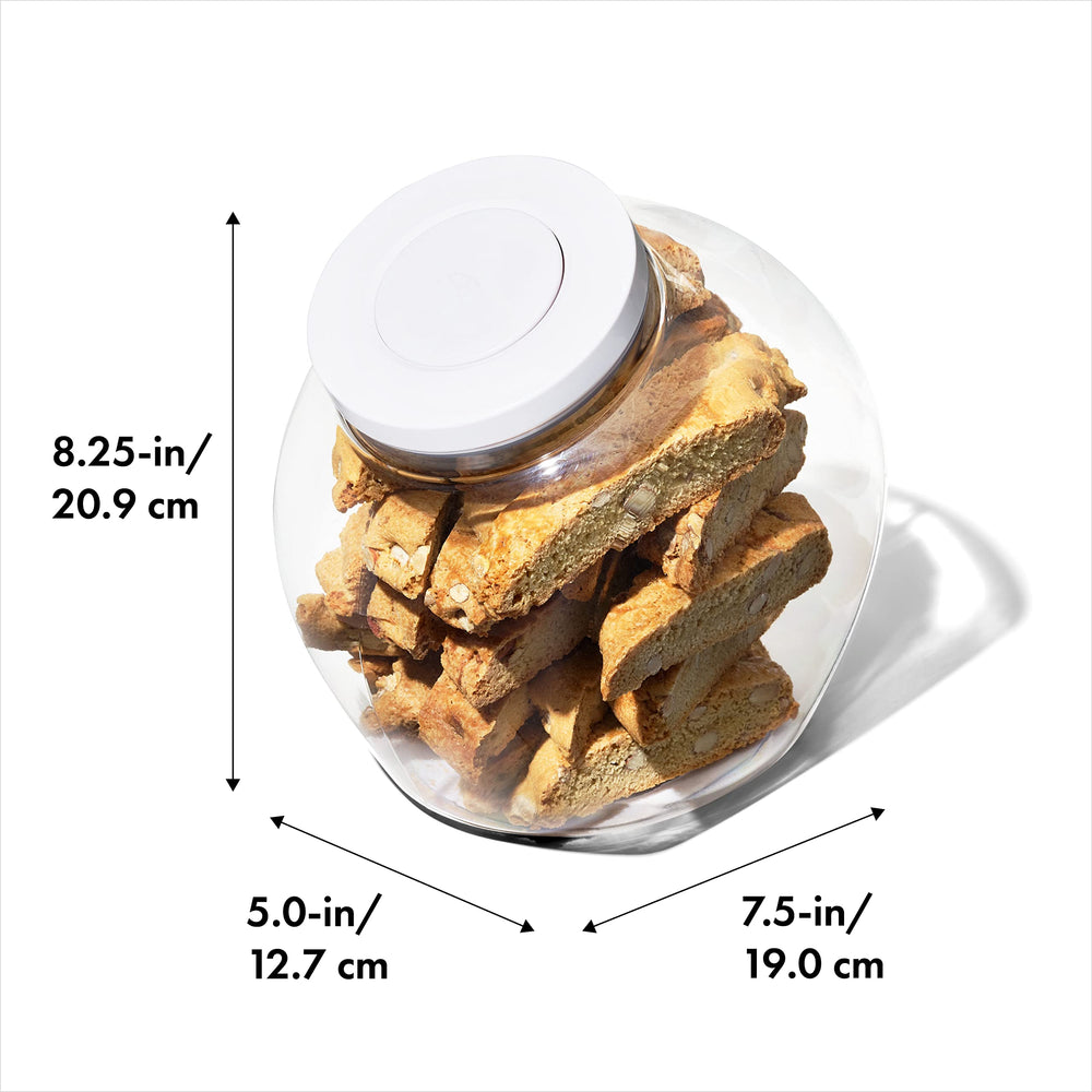 Good Grips 3.0 Qt POP Medium Cookie Jar - Airtight Food Storage - for Snacks and More, White and Clear