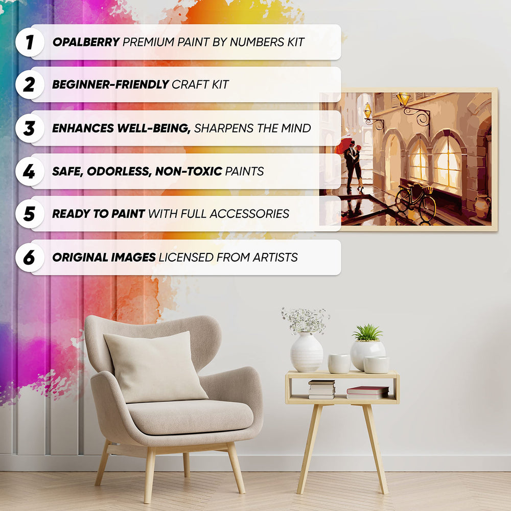 - 16x20 Wrinkle-Free Rolled Canvas - Adults' Paint-by-Number Kits on Canvas - DIY Painting by Numbers for Adults, Stolen Kiss