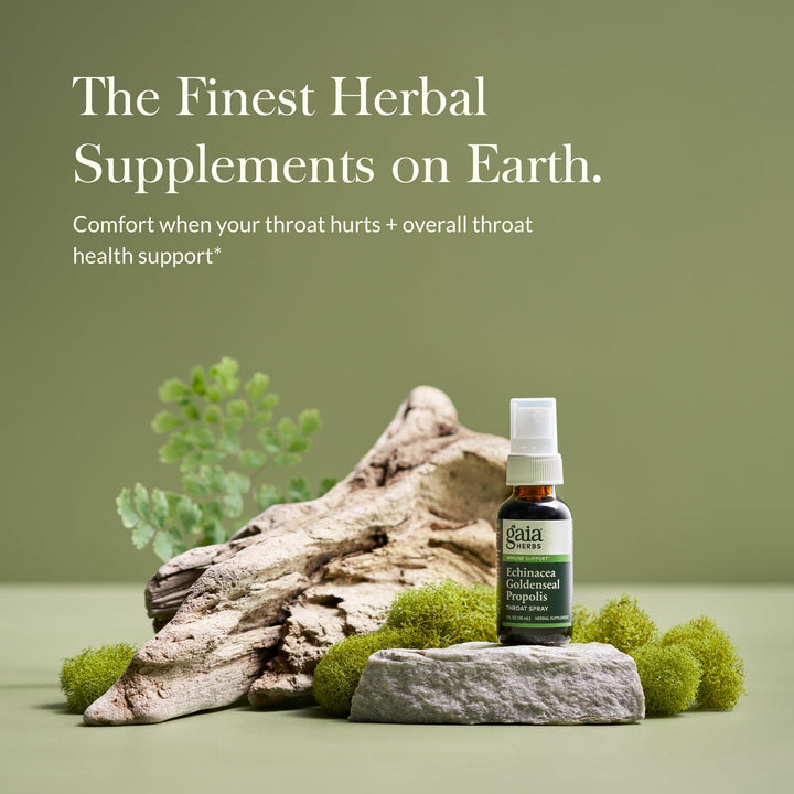 Echinacea Goldenseal Propolis Throat Spray - for Immune Support & Throat Health - with Licorice Root, Thyme, Echinacea, Peppermint & Oregon Grape - Organic 1 Fl Oz Spray Bottle