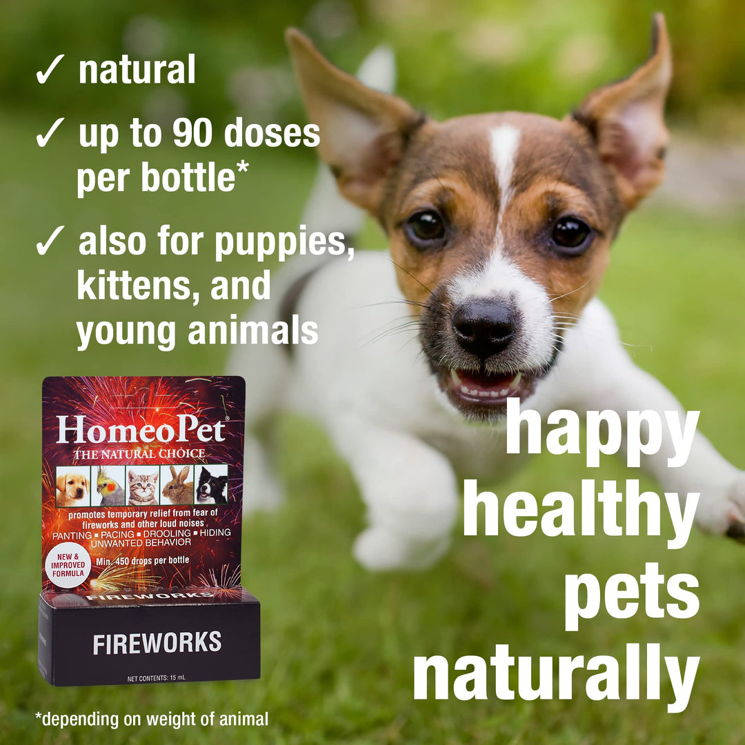Fireworks, Safe and Natural Loud-Noise Anxiety Relief for Dogs, Cats, and Other Small Animals, Calming Care, 15 Milliliters