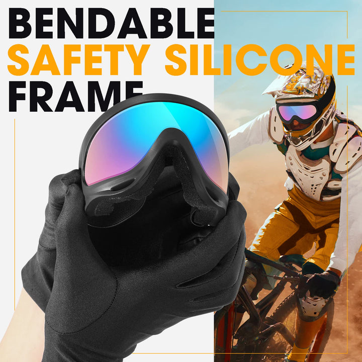 Kids Motorcycle Goggles, 2-Pack Dirt Bike Goggles for Child, ATV Off-Road Racing Goggles for Boys Girls