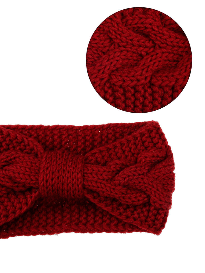 4 Pieces Cable Knit Headband Crochet Headbands Plain Braided Head Wrap Winter Ear Warmer for Women Girls, 4 Colors (Multicoloured A)