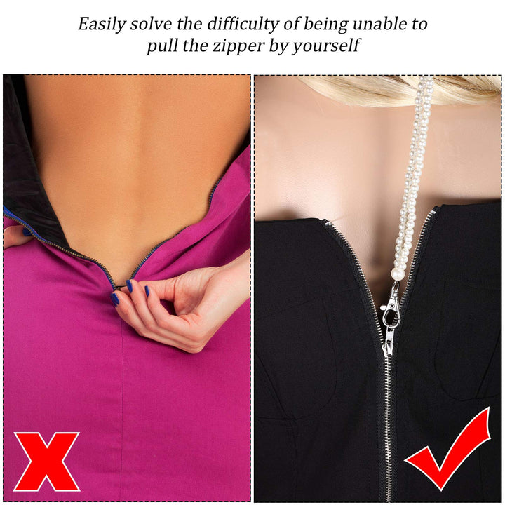 2 Pieces Dress Zipper Helper Dress Zip Puller Long Dress Zipper Pull Helper Zipping Up Down Dress and Boot Yourself Beaded Zipper Assistant Aid Tool with Easy Zip Aid Puller by Yourself