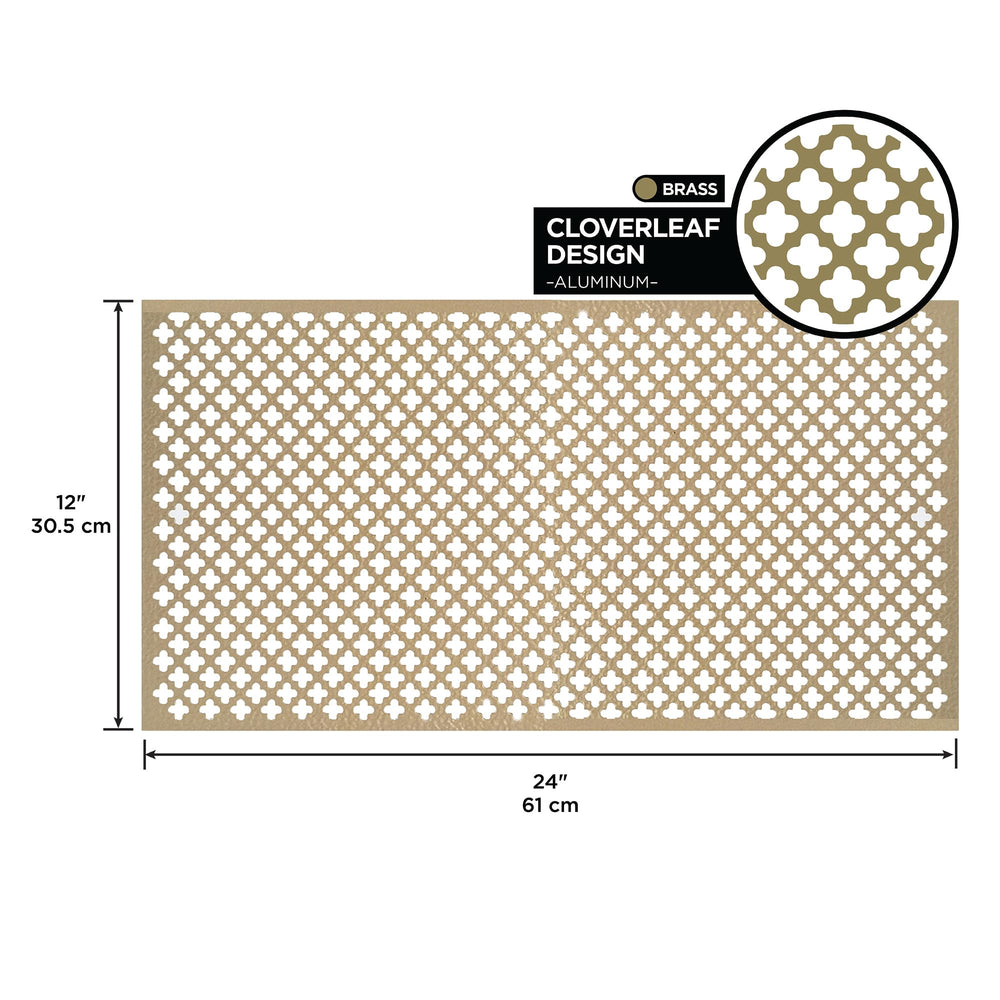 56016 Aluminum Cloverleaf Sheet - for Interior/Exterior Design, Stylish, Lightweight, Corrosion-Resistant, Easy to Mold and Trim (12 in. x 24 in. x .020 in.) (Brass)