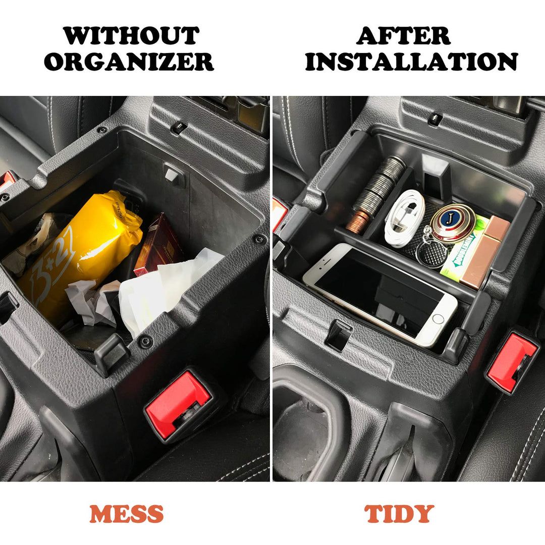 Compatible with Center Console Organizer Tray Jeep Wrangler JL/JLU 2018-2021 2022 2023 2024 2025 and Jeep Gladiator JT Truck 2020-2023 2024 2025 Insert Armrest Accessories (Not for JK/JKU)
