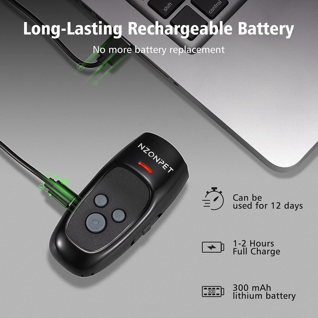 Anti Barking Device, Ultrasonic Dog Barking Deterrent Devices, Rechargeable 3 Frequency Bark Control Device Effective Control Range of 16.4 Ft with LED Flashlight and Wrist Strap(Black)