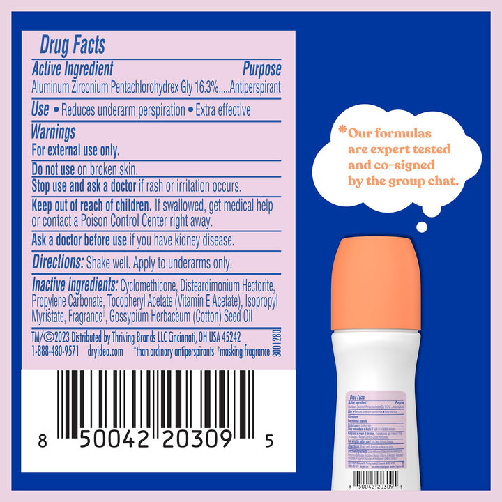 Roll-On Deodorant & Antiperspirant | 2X Longer Sweat Protection | 72-Hour Odor Protection | Unscented & Hypoallergenic for Sensitive Skin, 3.25 oz.