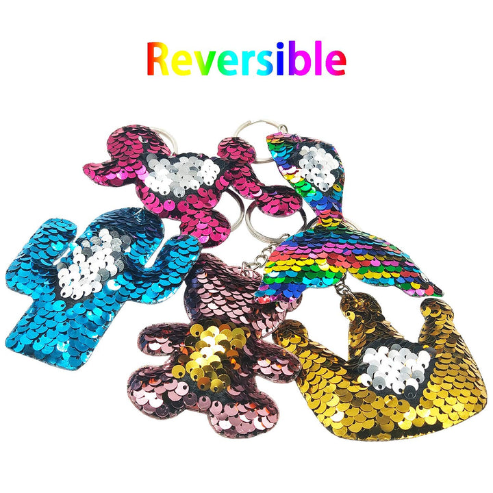 20pcs Flip Sequin Keychain Party Favors for Birthday Kids Teens Adults Party Supplies