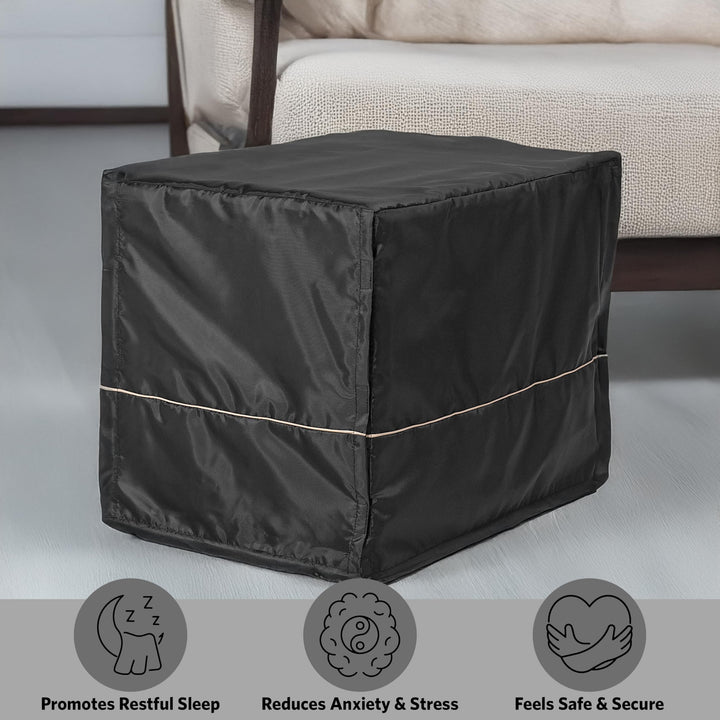 Dog Crate Cover, Privacy Dog Crate Cover Fits Midwest Dog Crates, Crate Cover Only, Machine Wash & Dry, Black, 24-Inch