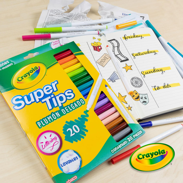 Super Tips Markers, Coloring Book Markers, 20 count