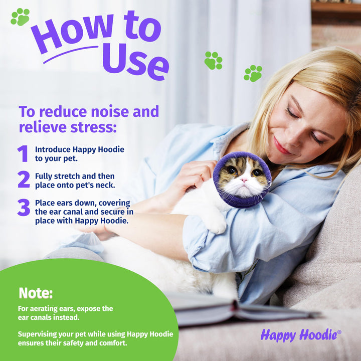 Happy Hoodie The Original Calming Band for Dogs & Cats - Anxiety Relief, Noise Canceling, and Grooming Tool Since 2008 (Large, Black)