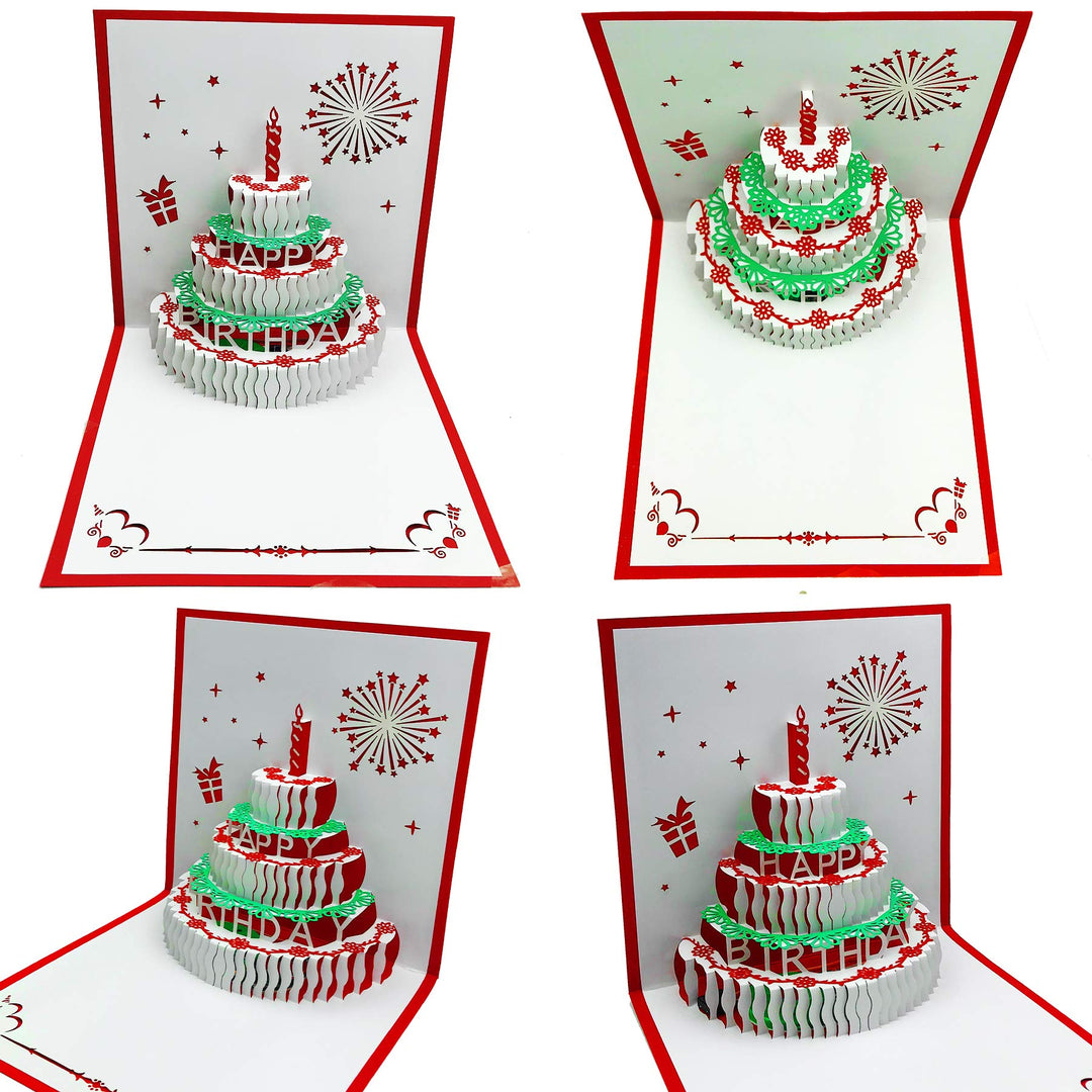 3D Pop Up Birthday Cards,Warming LED Light Birthday Cake Music Happy Birthday Card Postcards Pop Up Greeting Cards Happy Birthday Cards Best for Mom,Wife,Sister,Boy,Girl,Friends 1 Pack