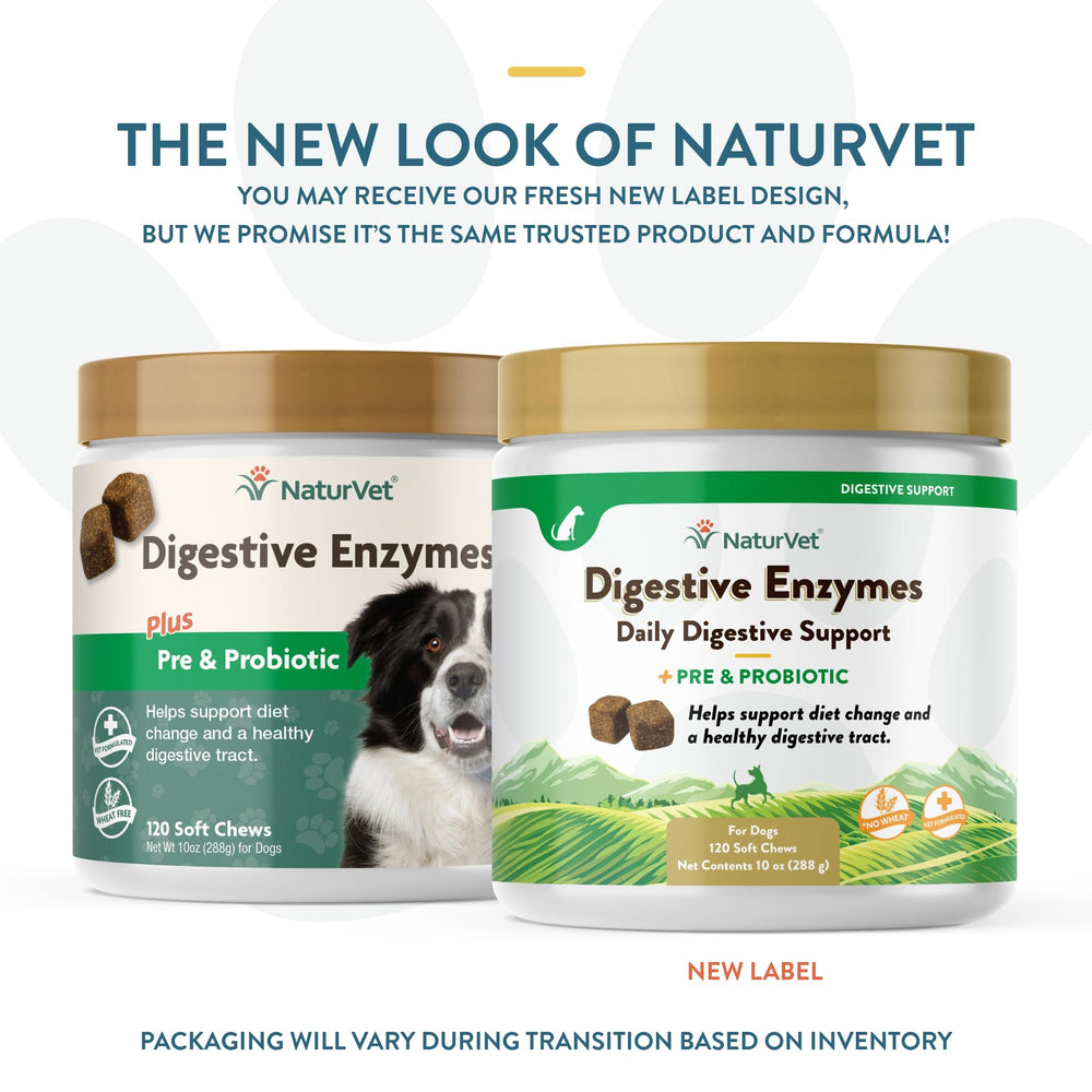 – Digestive Enzymes - Plus Probiotics & Prebiotics – Helps Support Diet Change & A Healthy Digestive Tract – for Dogs & Cats (Soft Chews, 120 Count)