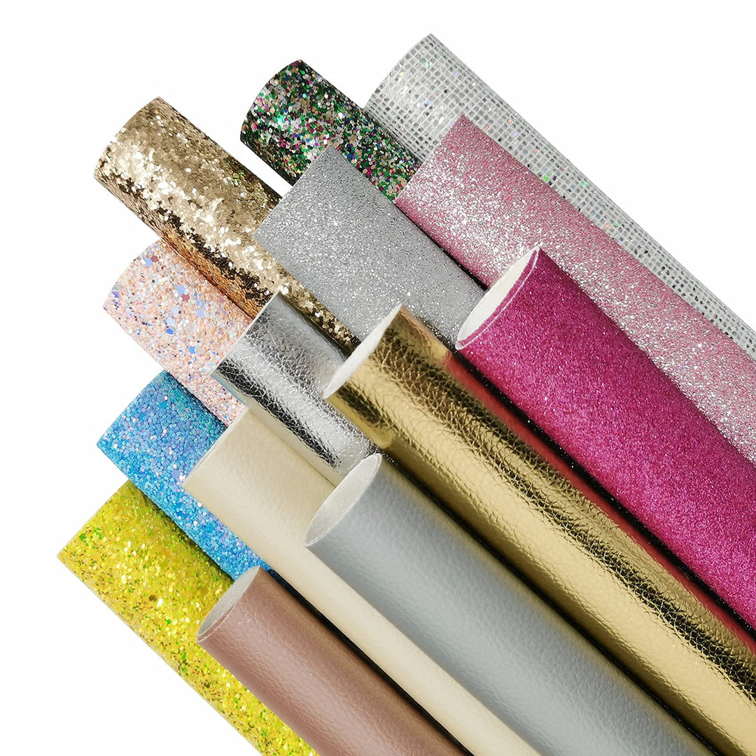 28 Pieces 8x6(20cmx15cm) A5 Faux Leather Sheets,Solid Colors & Glitter & Leopard Pattern Faux Leather Fabric Sheets for Bows,Keychains,Hair Accessories DIY Projects