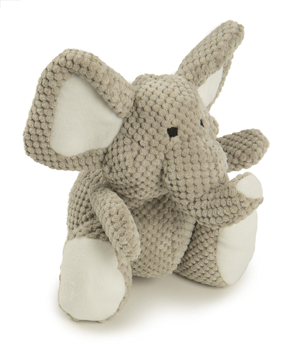 Checkers Elephant Squeaky Plush Dog Toy, Chew Guard Technology - Gray, Large
