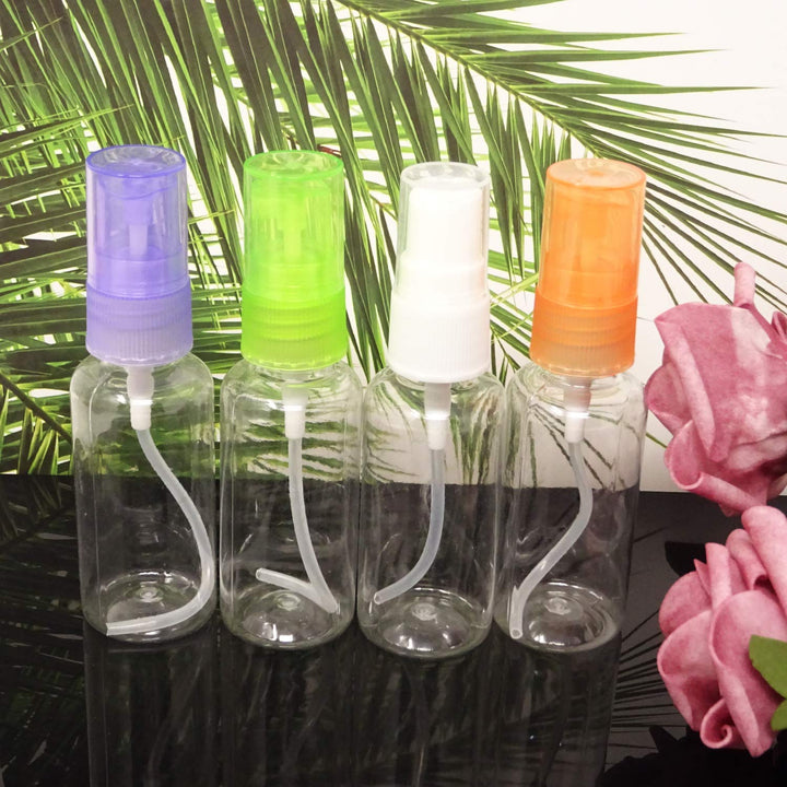 4PCS Portable Refillable Plastic Fine Mist Perfume Spray Bottle Transparent Empty Spray Sprayer Bottle Cosmetic Spray Bottles Transparent Travel Small Bottles (30ML)