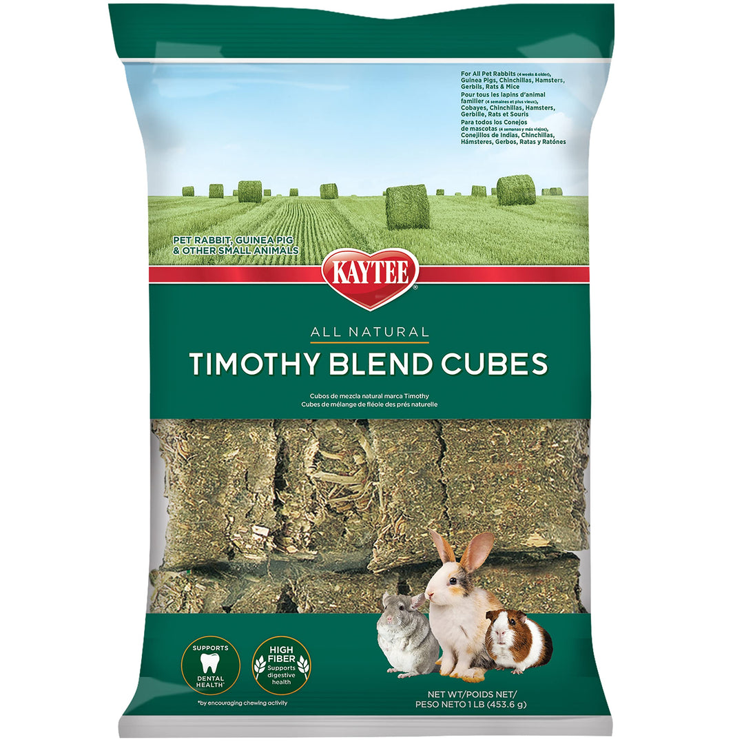 Timothy Hay Blend Cubes for Pet Rabbits, Guinea Pigs, Chinchillas, and Other Small Animals, 1 Pound