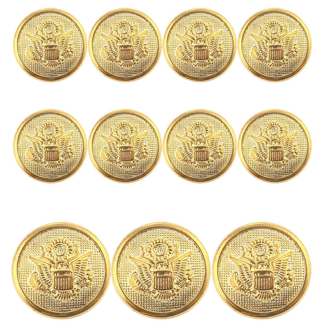 11 Pieces Metal Blazer Button Set - Eagle Badge - for Blazer, Suits, Sport Coat, Uniform, Jacket (Gold 15mm 20mm