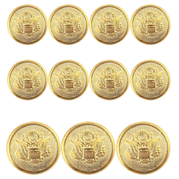 11 Pieces Metal Blazer Button Set - Eagle Badge - for Blazer, Suits, Sport Coat, Uniform, Jacket (Gold 15mm 20mm