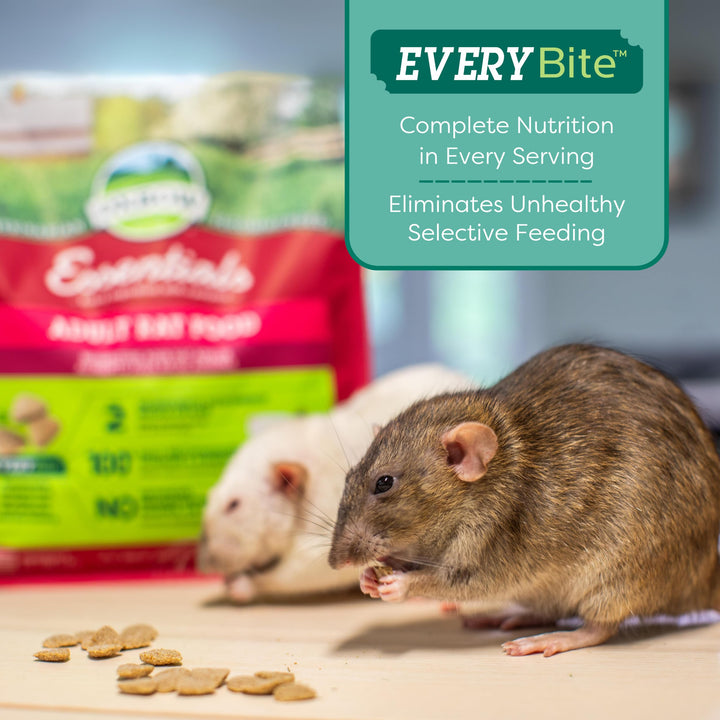 Essentials Adult Rat Food - All Natural Adult Rat Food - Veterinarian Recommended- Made in the USA- Rich in Natural Vitamins & Minerals- No Artificial Ingredients- 3 lb.